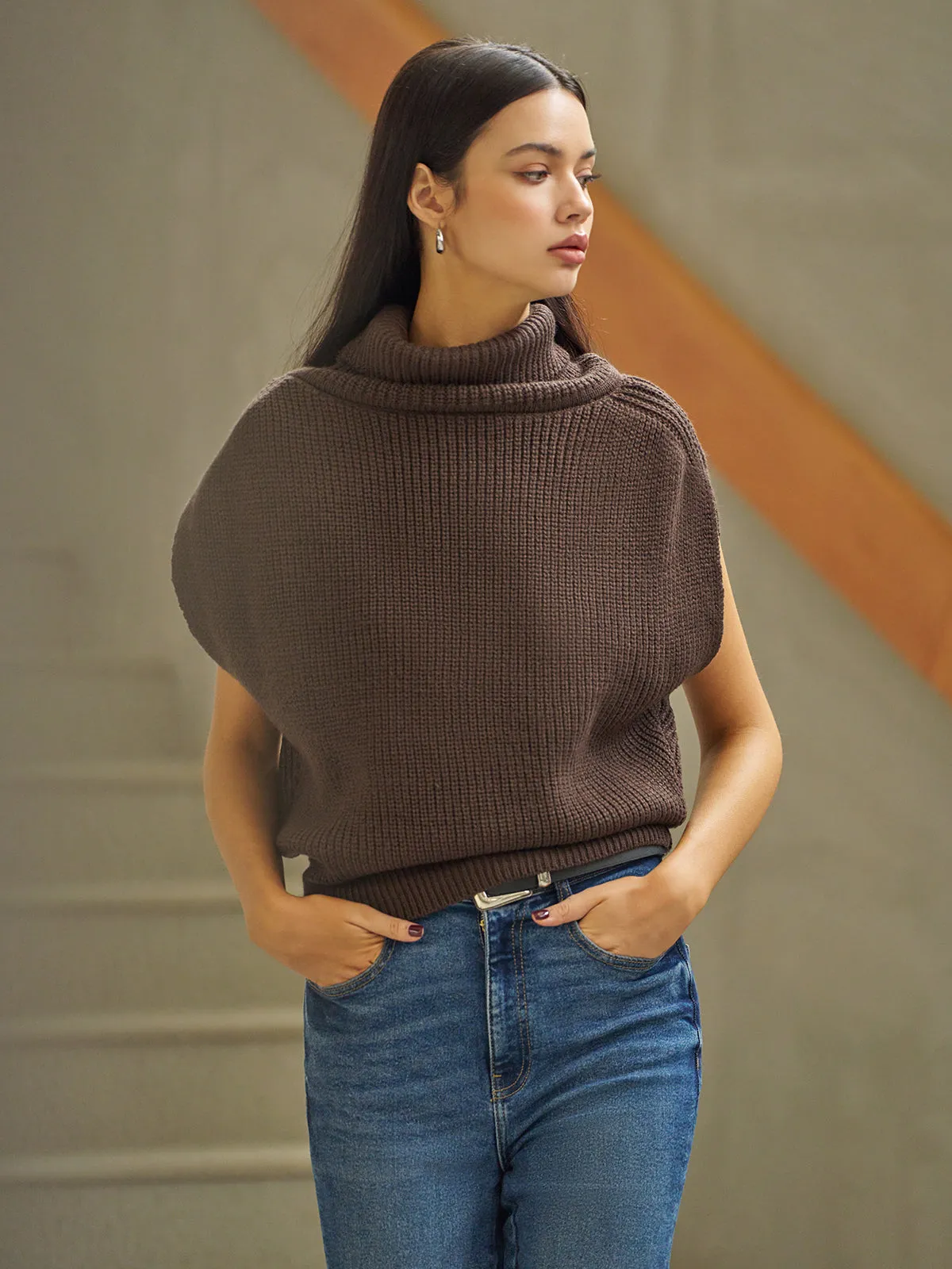 Turtleneck Shrug Sweater Vest sold by COMMENSE product image thumbnail 4
