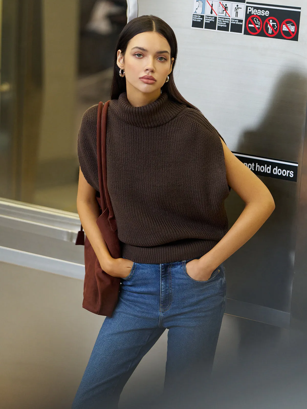 Turtleneck Shrug Sweater Vest sold by COMMENSE product image thumbnail 3
