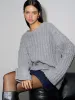 Minimalist Twist Shift Sweater With Scarf sold by COMMENSE
