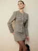 Houndstooth Button Short Blazer sold by COMMENSE