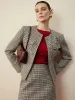 Houndstooth Button Short Blazer sold by COMMENSE