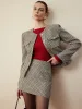 Houndstooth Button Short Blazer sold by COMMENSE