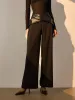 Criss Cross Faux Leather Panel Pants sold by COMMENSE