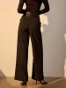 Criss Cross Faux Leather Panel Pants sold by COMMENSE