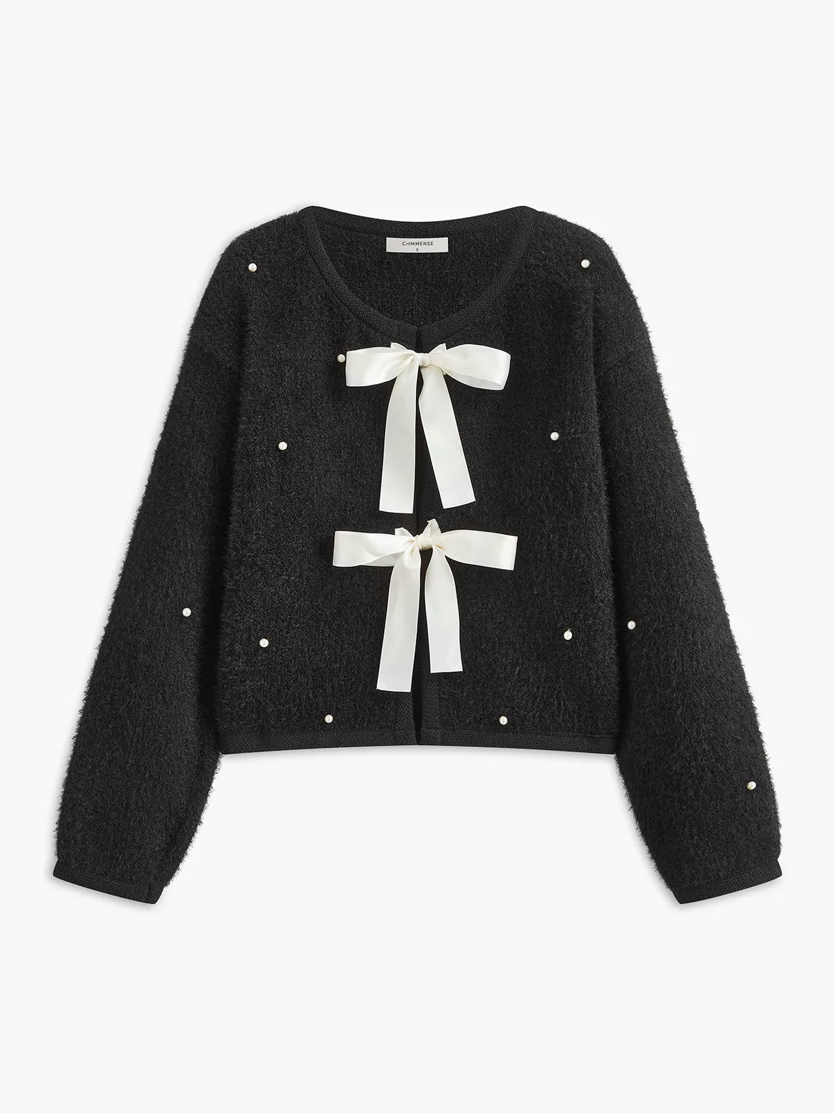 Beaded Decor Bow Knit Top sold by COMMENSE product image thumbnail 2