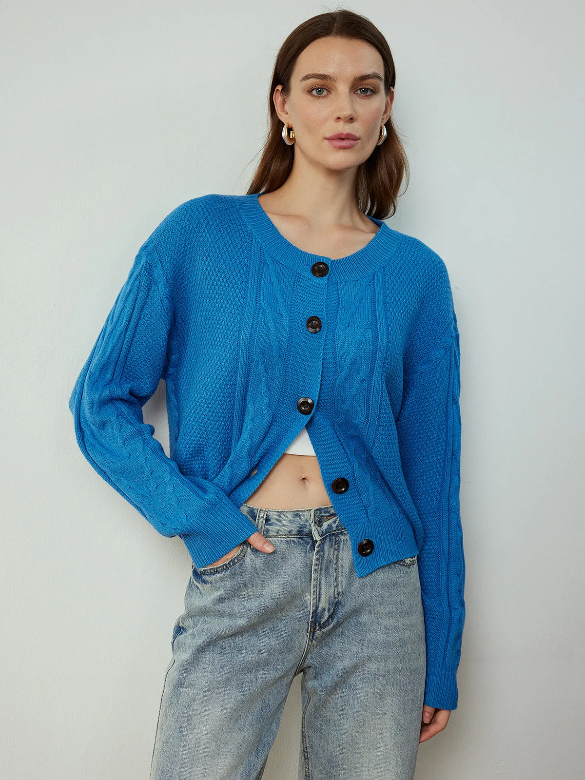 Button Down Twist Thin Cardigan sold by COMMENSE product image thumbnail 3