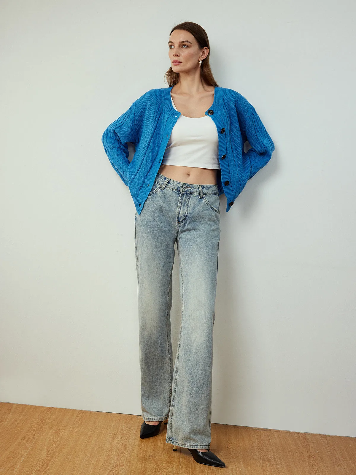 Button Down Twist Thin Cardigan sold by COMMENSE product image thumbnail 4