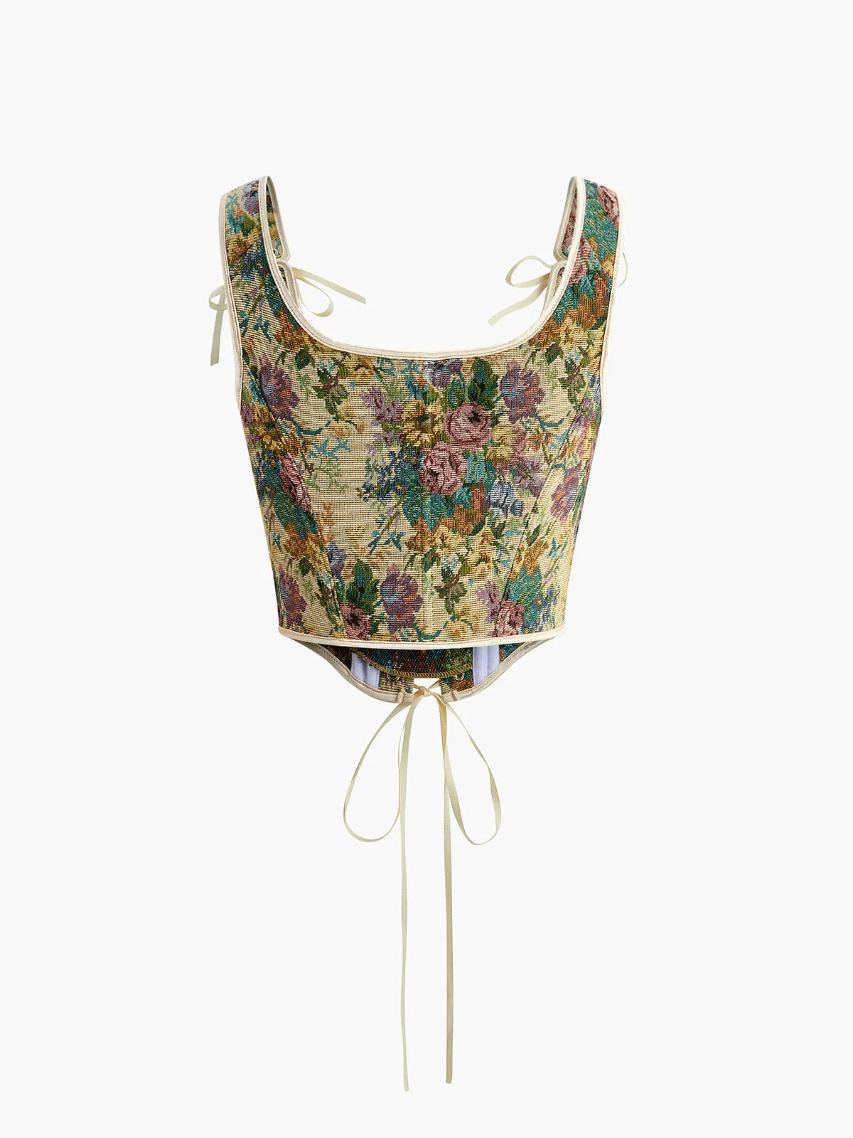 Floral Jacquard Drawstring Blouse sold by COMMENSE product image thumbnail 4