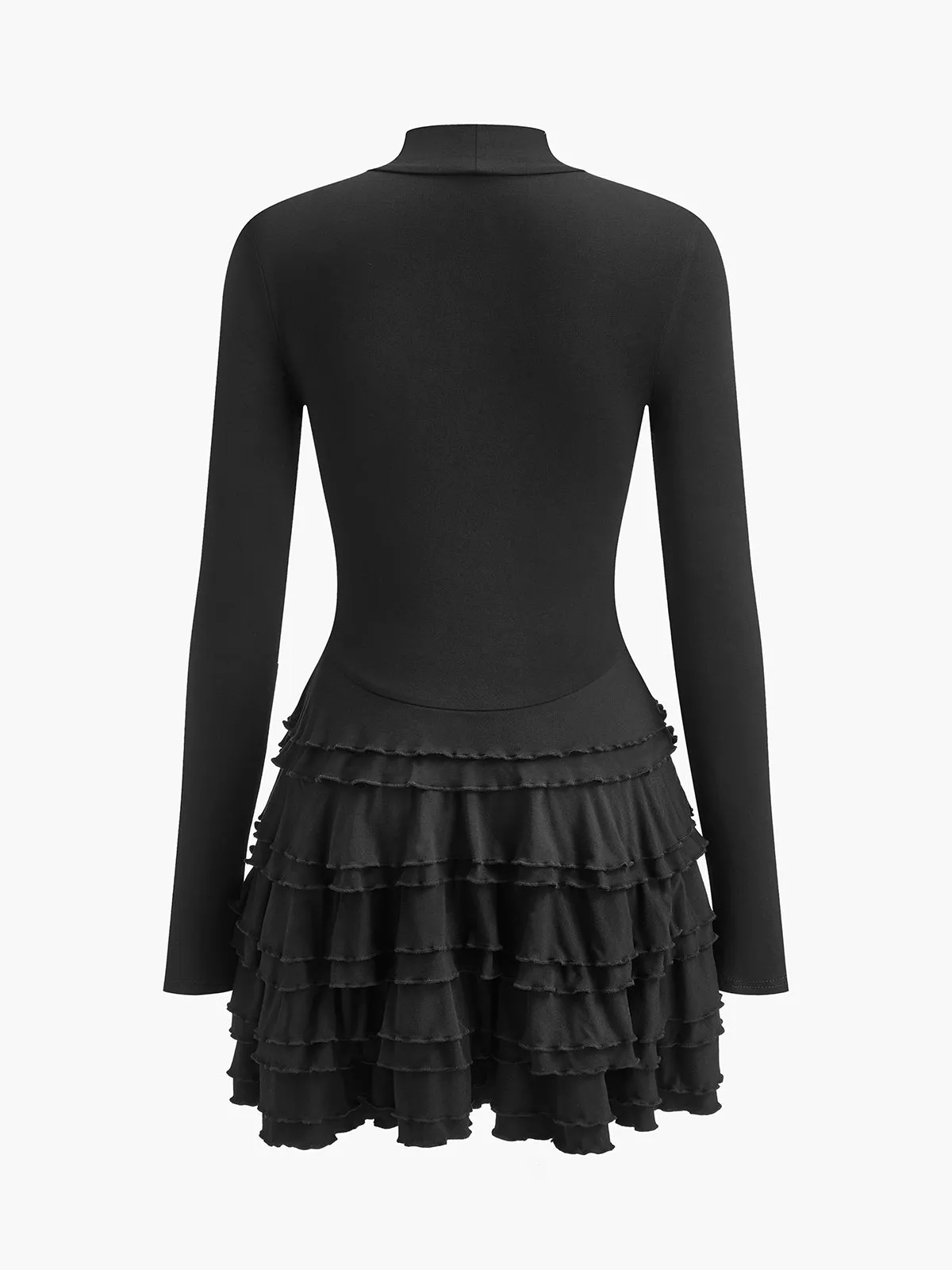 Plain Ruffle Slim Knit Dress sold by COMMENSE product image thumbnail 2