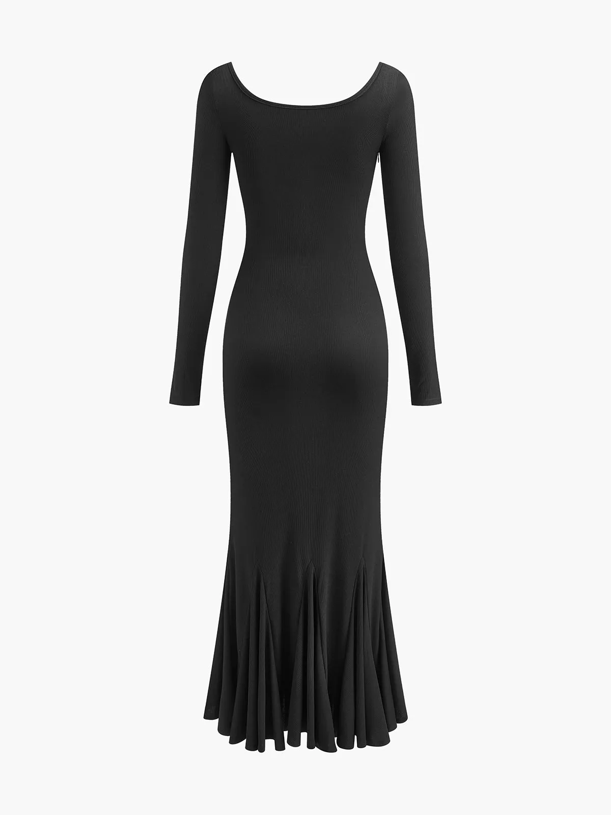 Ruffle Slim Knit Long Dress sold by COMMENSE product image thumbnail 4