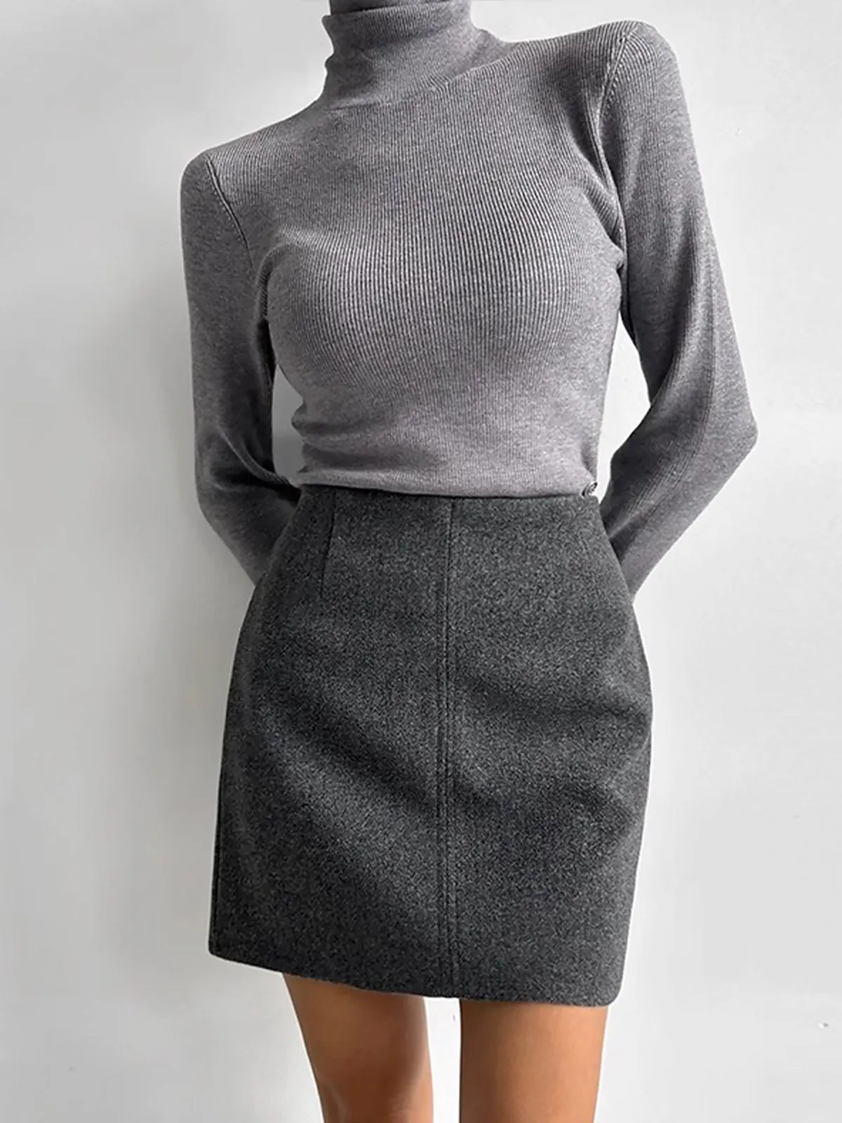 Leisure Piping A-Line Skirt sold by COMMENSE product image thumbnail 3