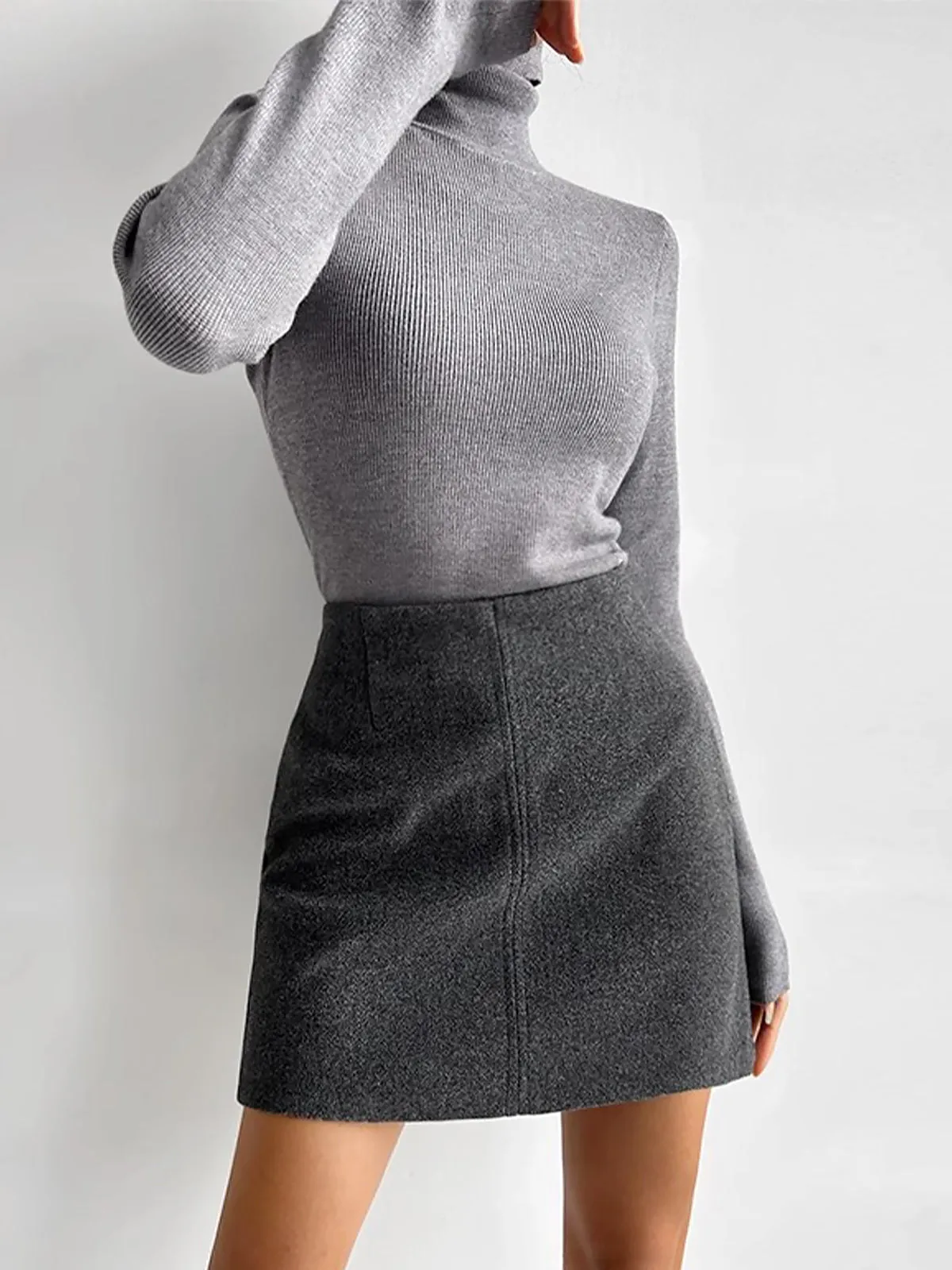 Leisure Piping A-Line Skirt sold by COMMENSE product image thumbnail 5