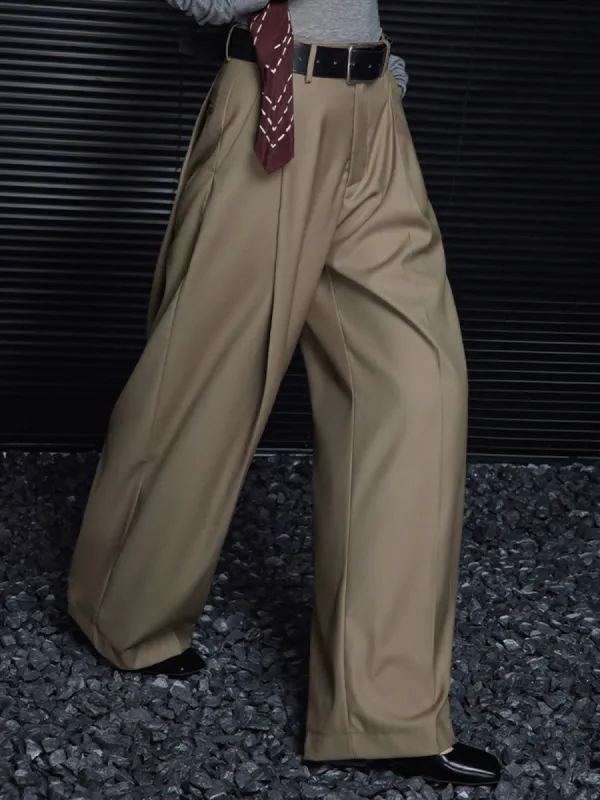 Pleated Draped Pants Without Belt sold by COMMENSE