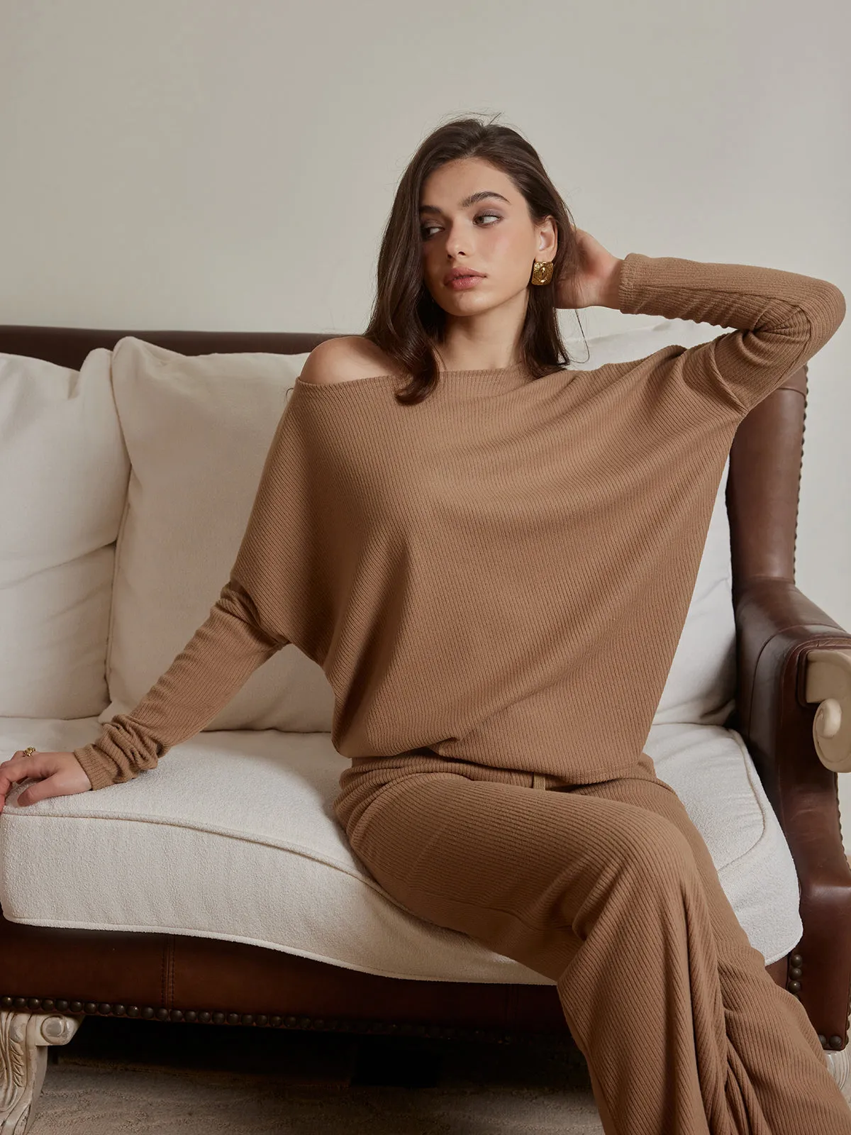 Ribbed Drawstring Shift Pants Set sold by COMMENSE product image thumbnail 3