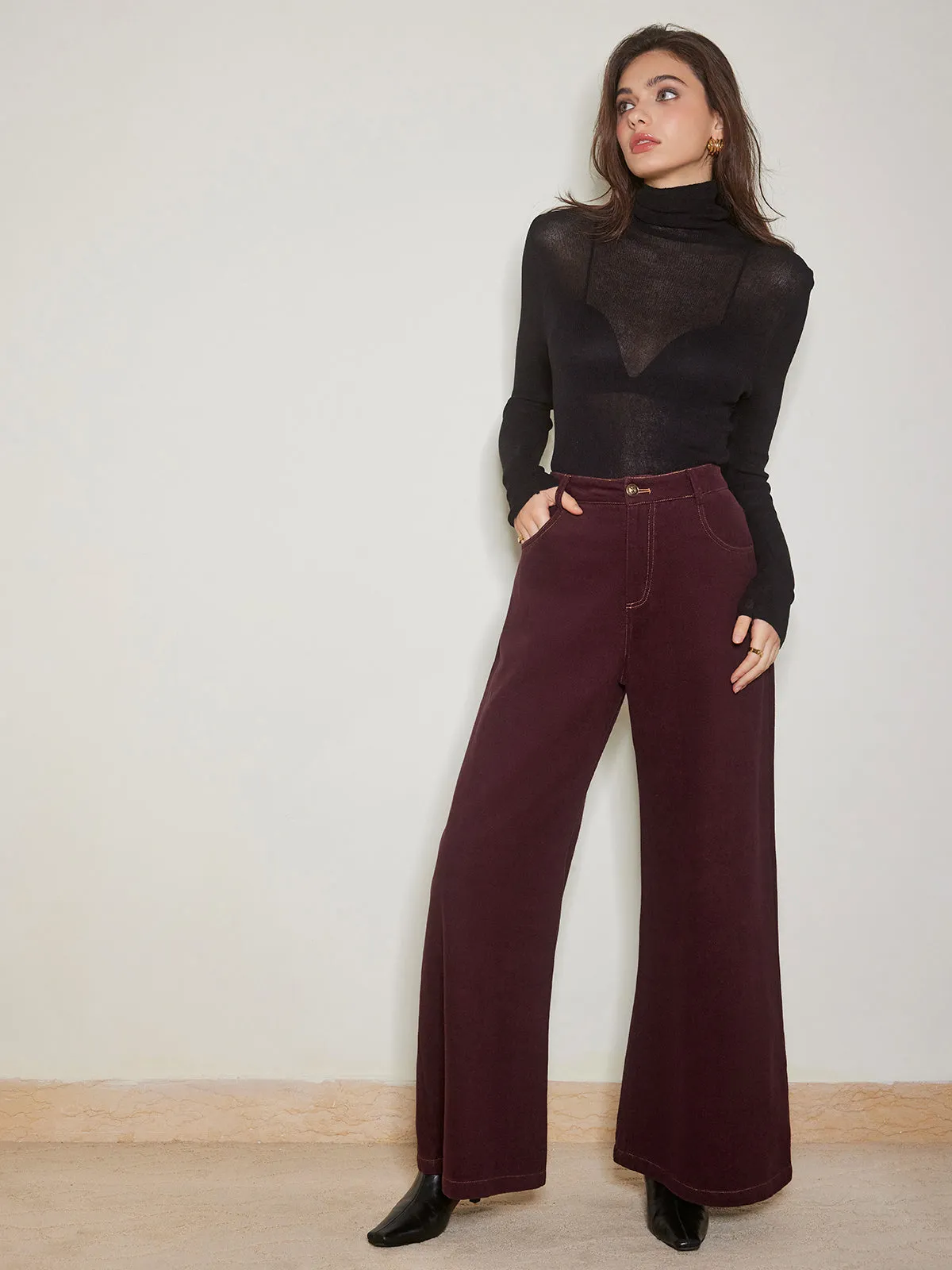 Casual Wide-Leg Denim Pants sold by COMMENSE product image thumbnail 3