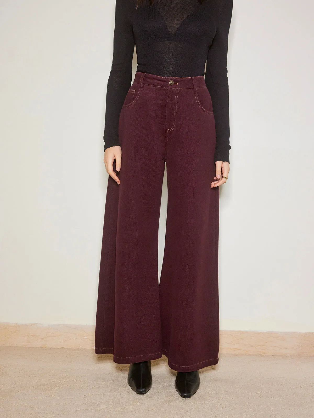 Casual Wide-Leg Denim Pants sold by COMMENSE product image thumbnail 4