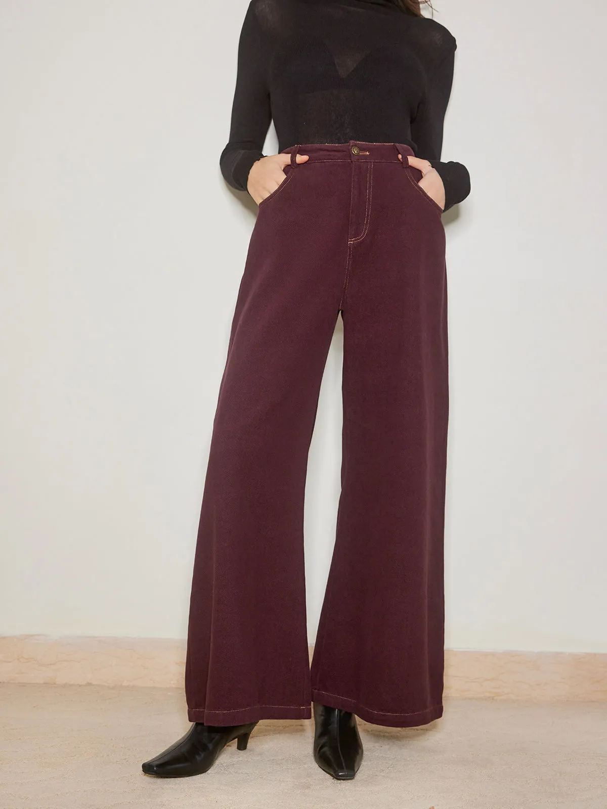 Casual Wide-Leg Denim Pants sold by COMMENSE product image thumbnail 2