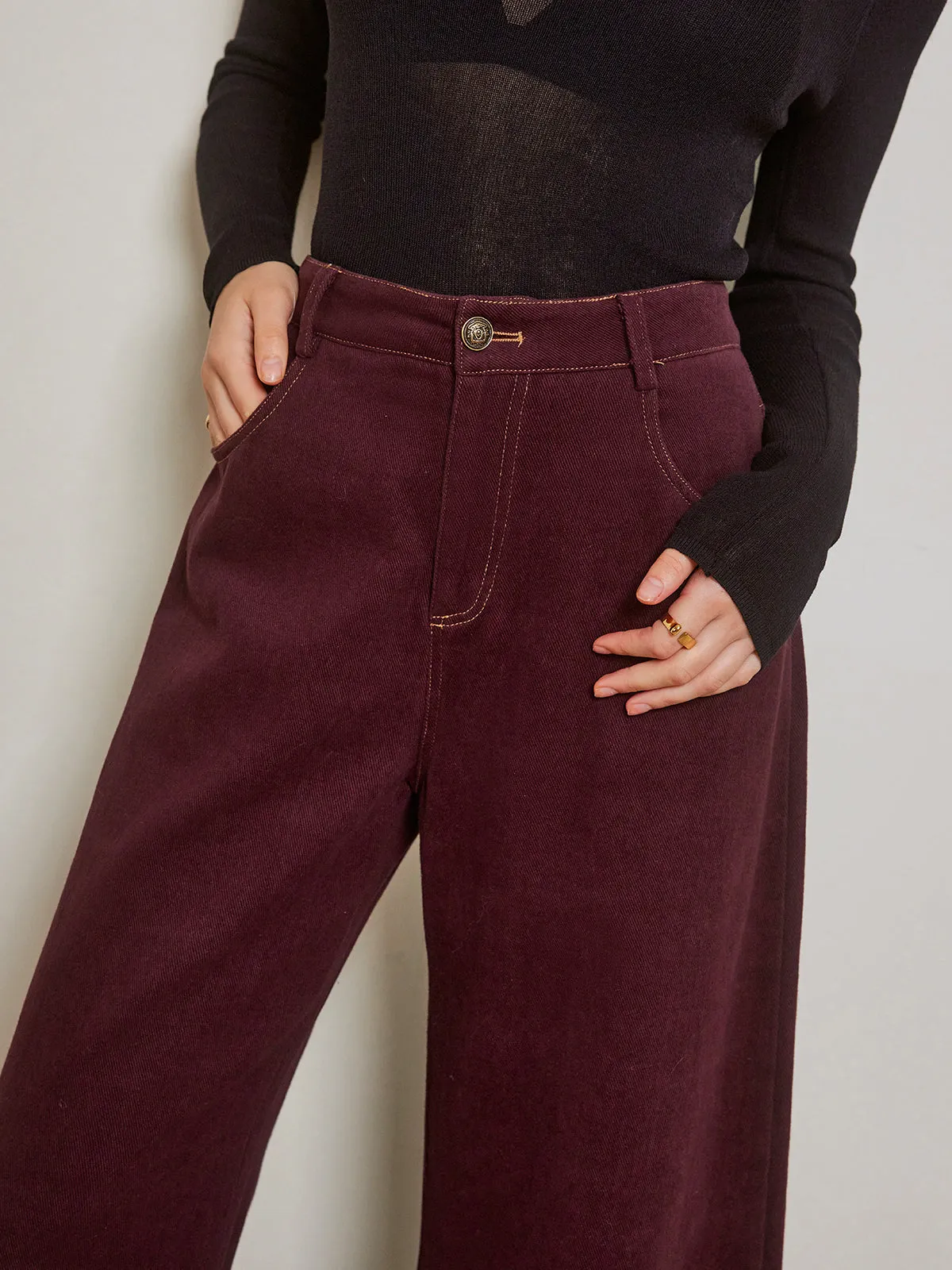 Casual Wide-Leg Denim Pants sold by COMMENSE product image thumbnail 5