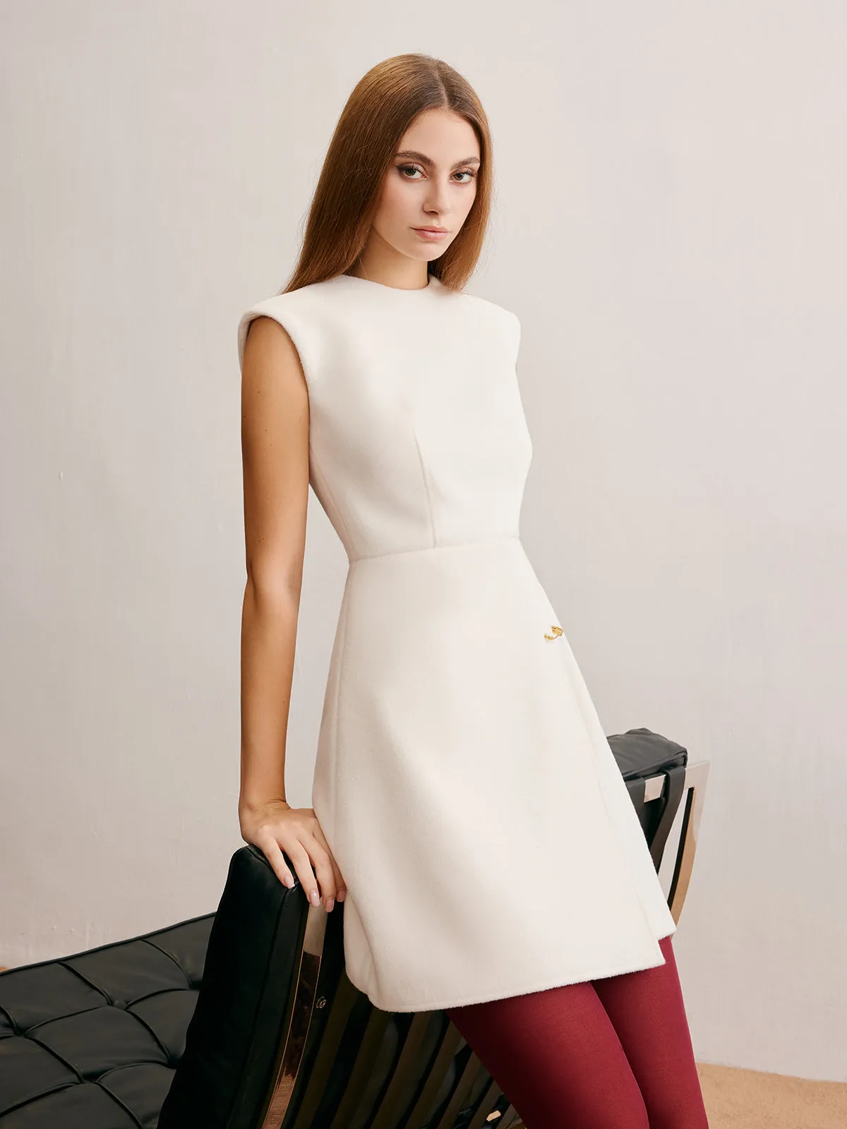 Pin-Detail Sleeveless Warm Dress sold by COMMENSE product image thumbnail 2