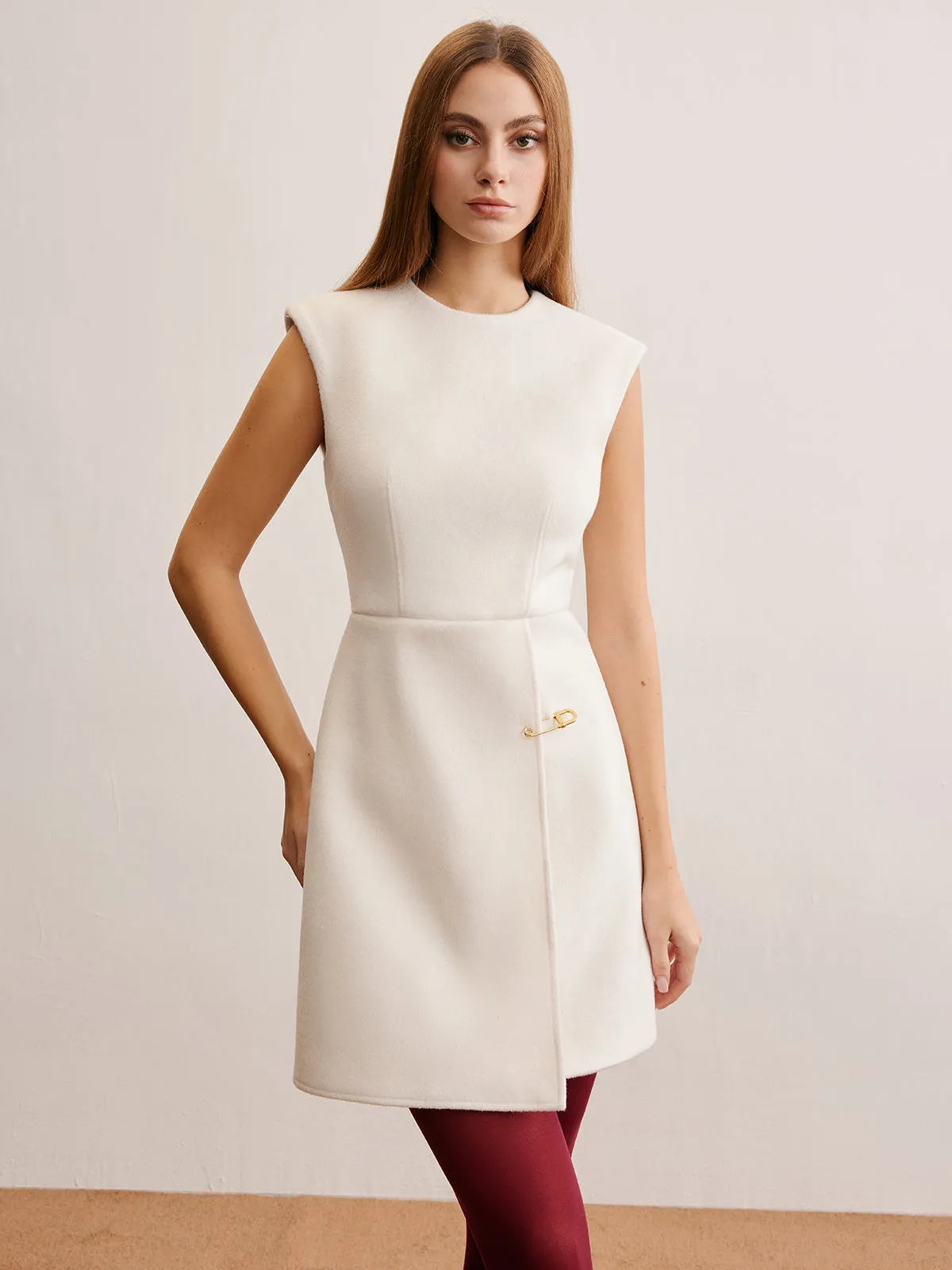 Pin-Detail Sleeveless Warm Dress sold by COMMENSE product image thumbnail 3