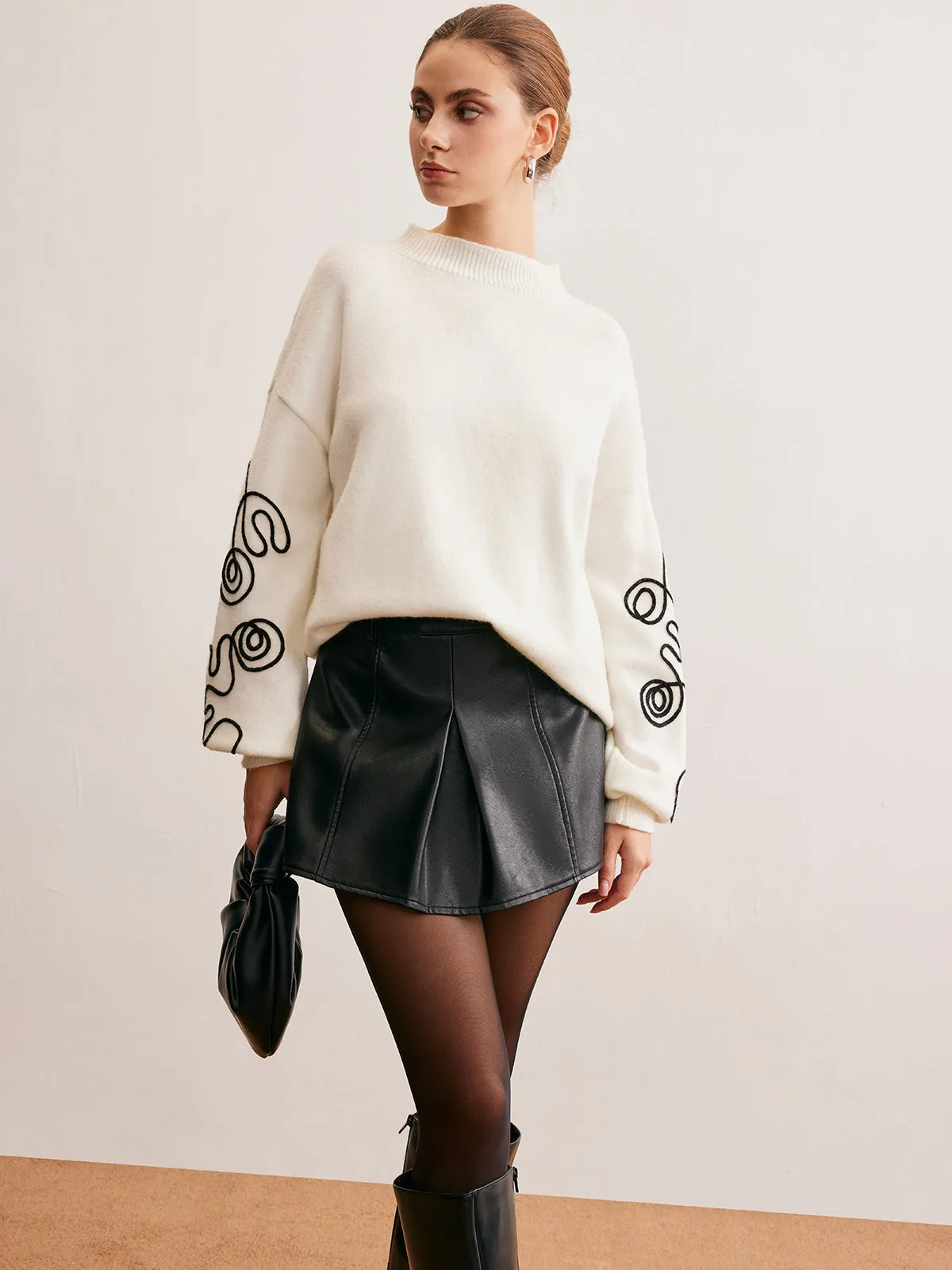 Contrast Curve Shift Sweater sold by COMMENSE product image thumbnail 5