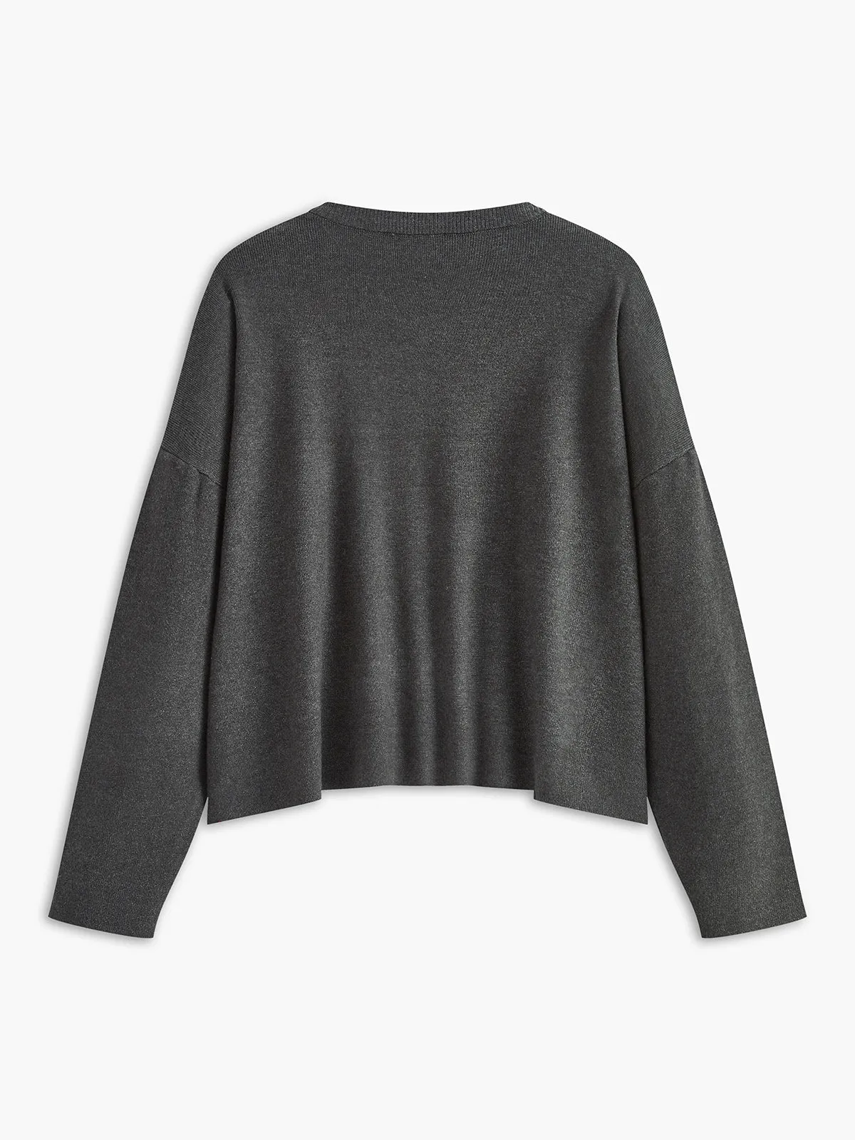 Crew-Neck Rhinestone Decor Shift Sweater sold by COMMENSE product image thumbnail 3