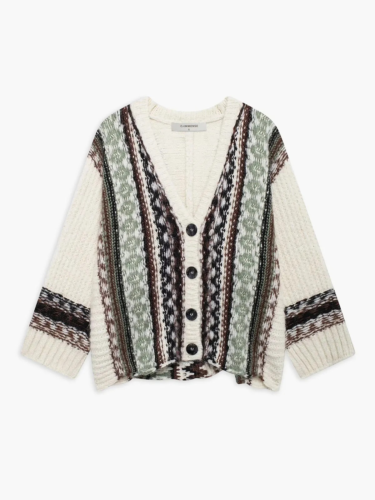 Boheme V-Neck Breasted Cardigan sold by COMMENSE