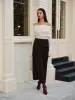 Wool-Blend Cold-Shoulder Ruched Knit Top sold by COMMENSE