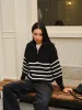 Half-Zip Striped Sweater sold by COMMENSE