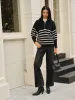 Half-Zip Striped Sweater sold by COMMENSE