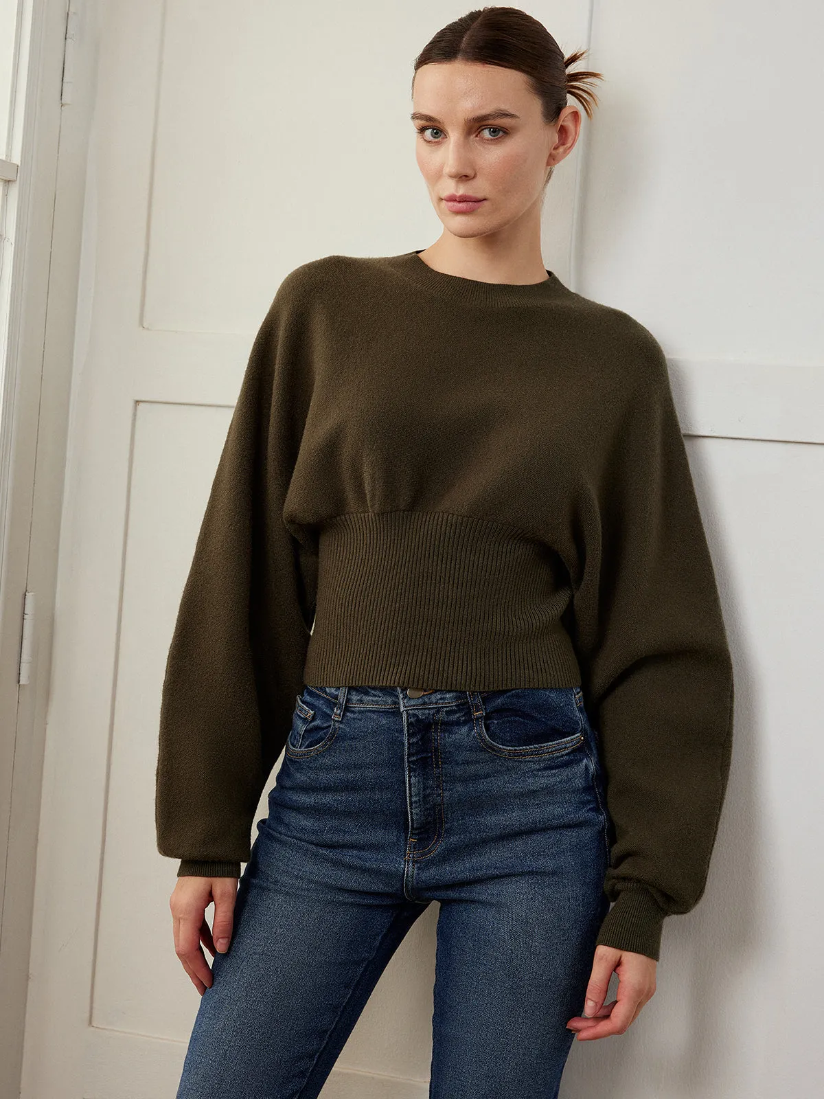 Batwing Sleeve Cinched Sweater sold by COMMENSE product image thumbnail 2