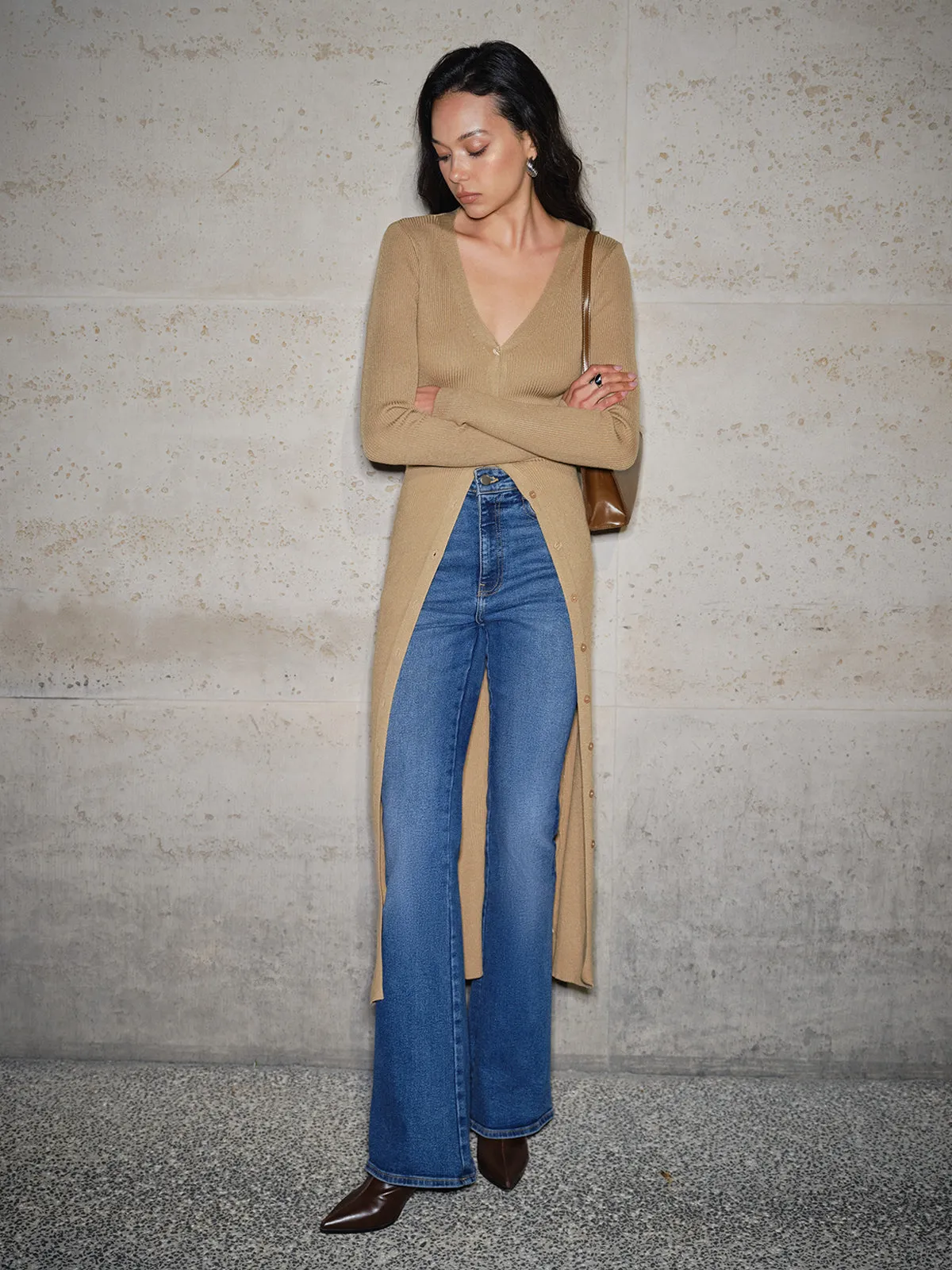 V-Neck Breasted Long Cardigan sold by COMMENSE product image thumbnail 3