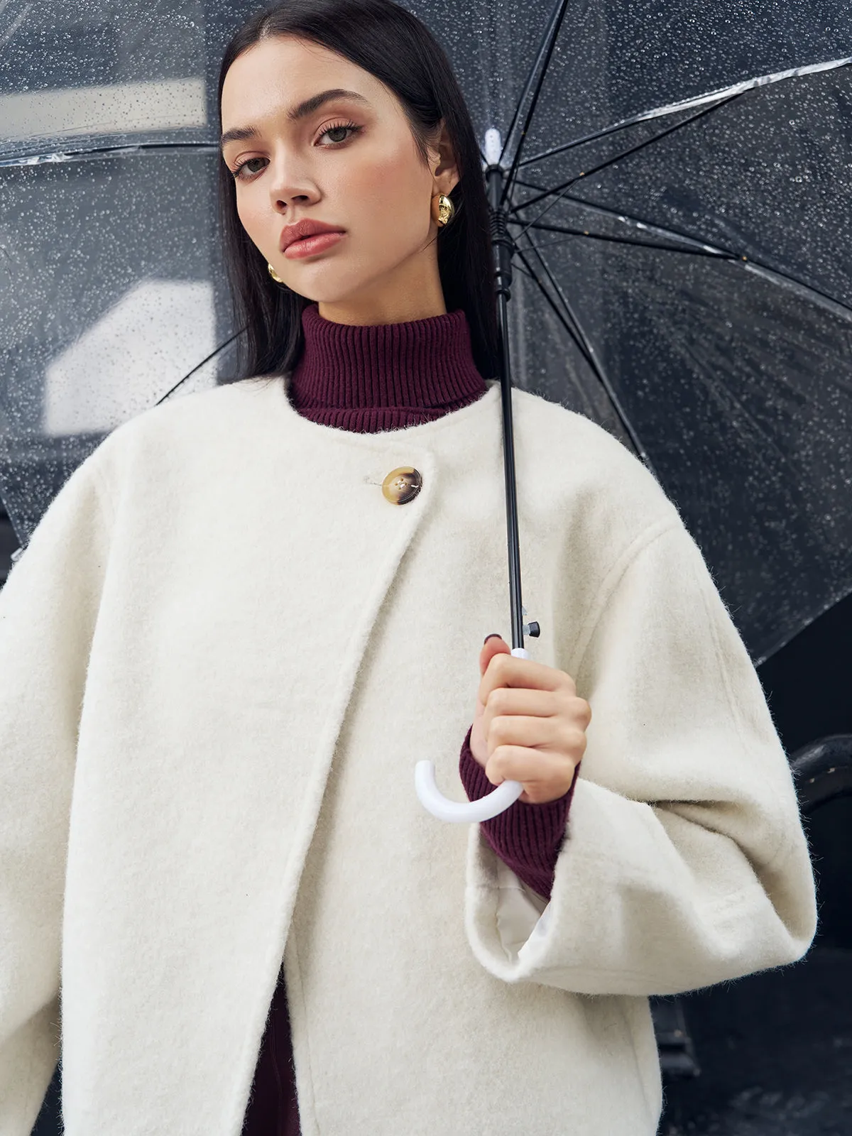 Romance Button Shift Coat sold by COMMENSE product image thumbnail 3