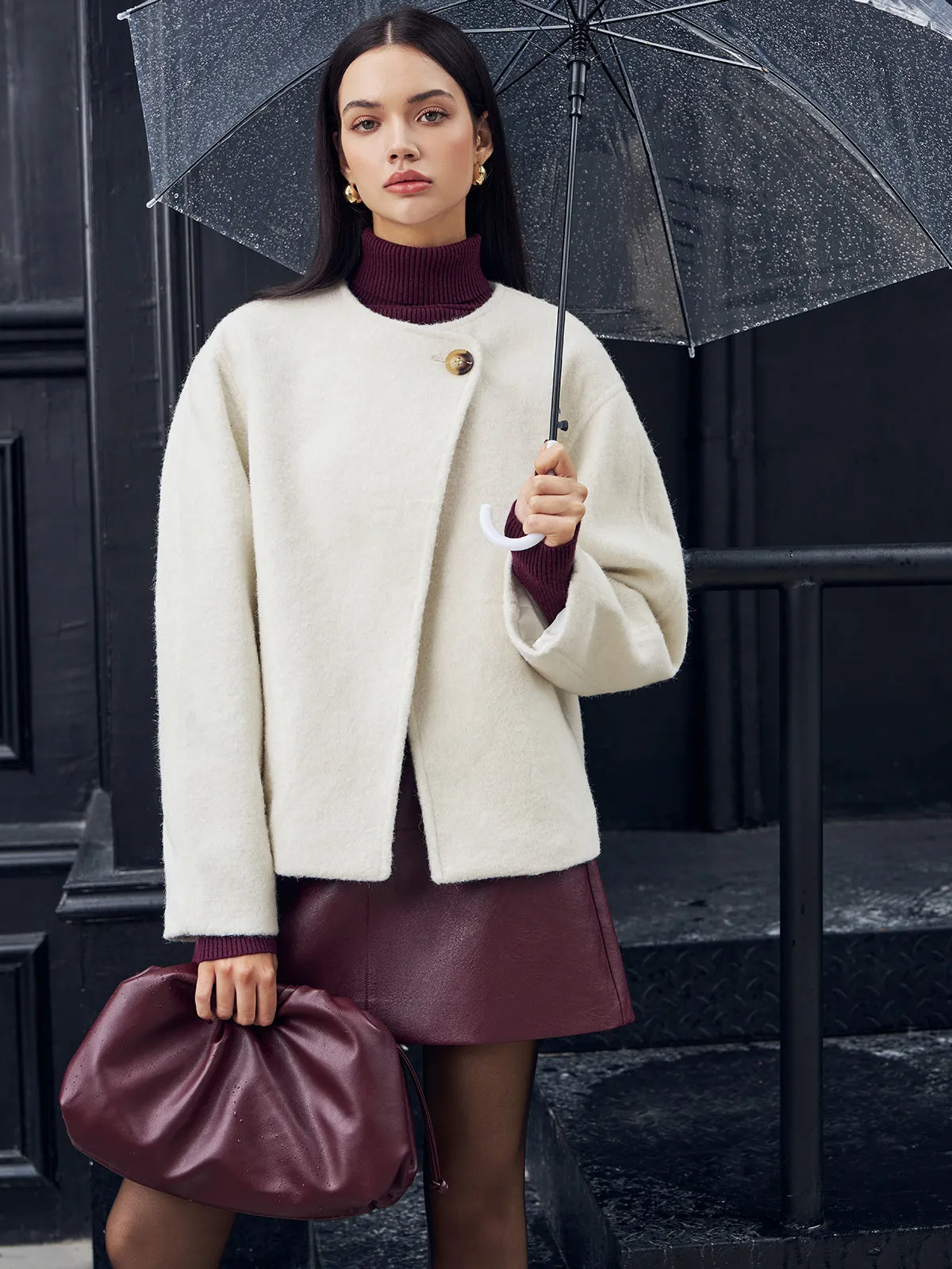 Romance Button Shift Coat sold by COMMENSE product image thumbnail 2