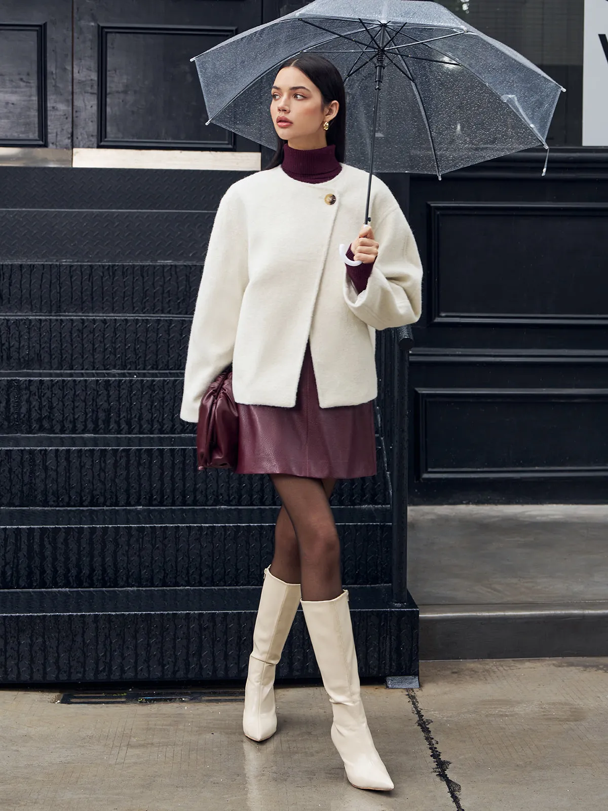 Romance Button Shift Coat sold by COMMENSE product image thumbnail 5