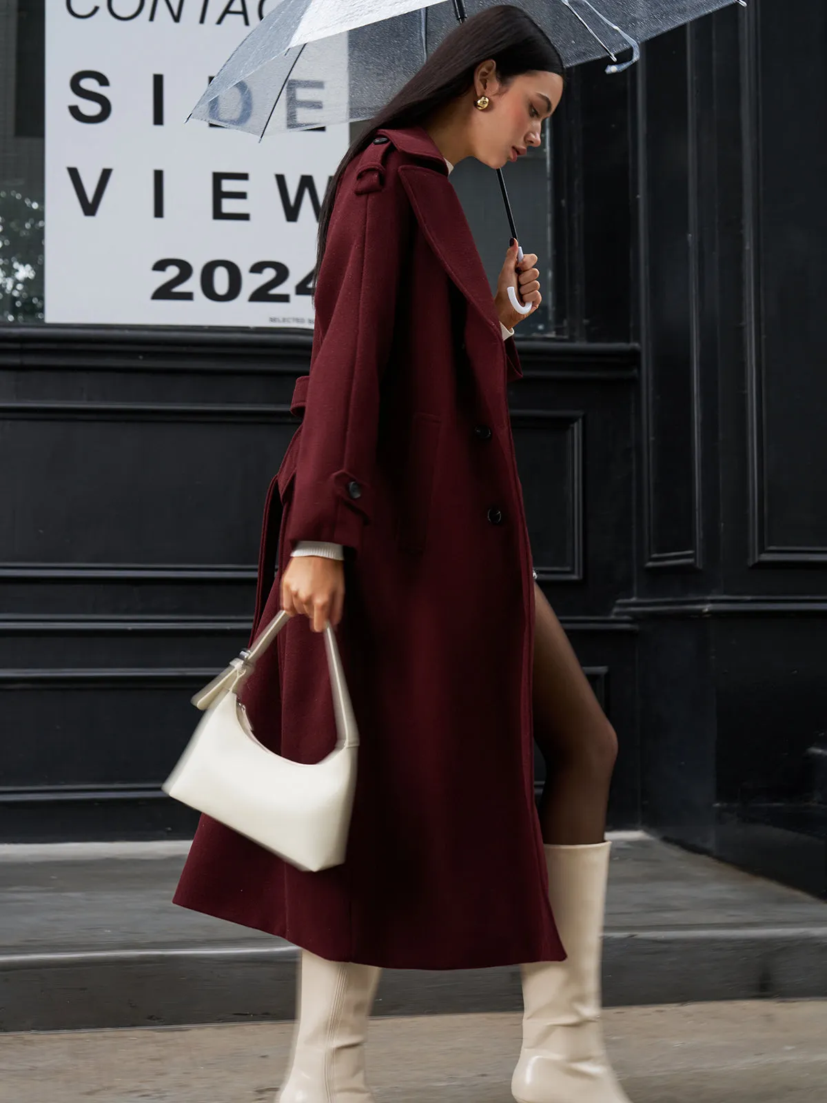 Regular Tweed Long Coat sold by COMMENSE product image thumbnail 5