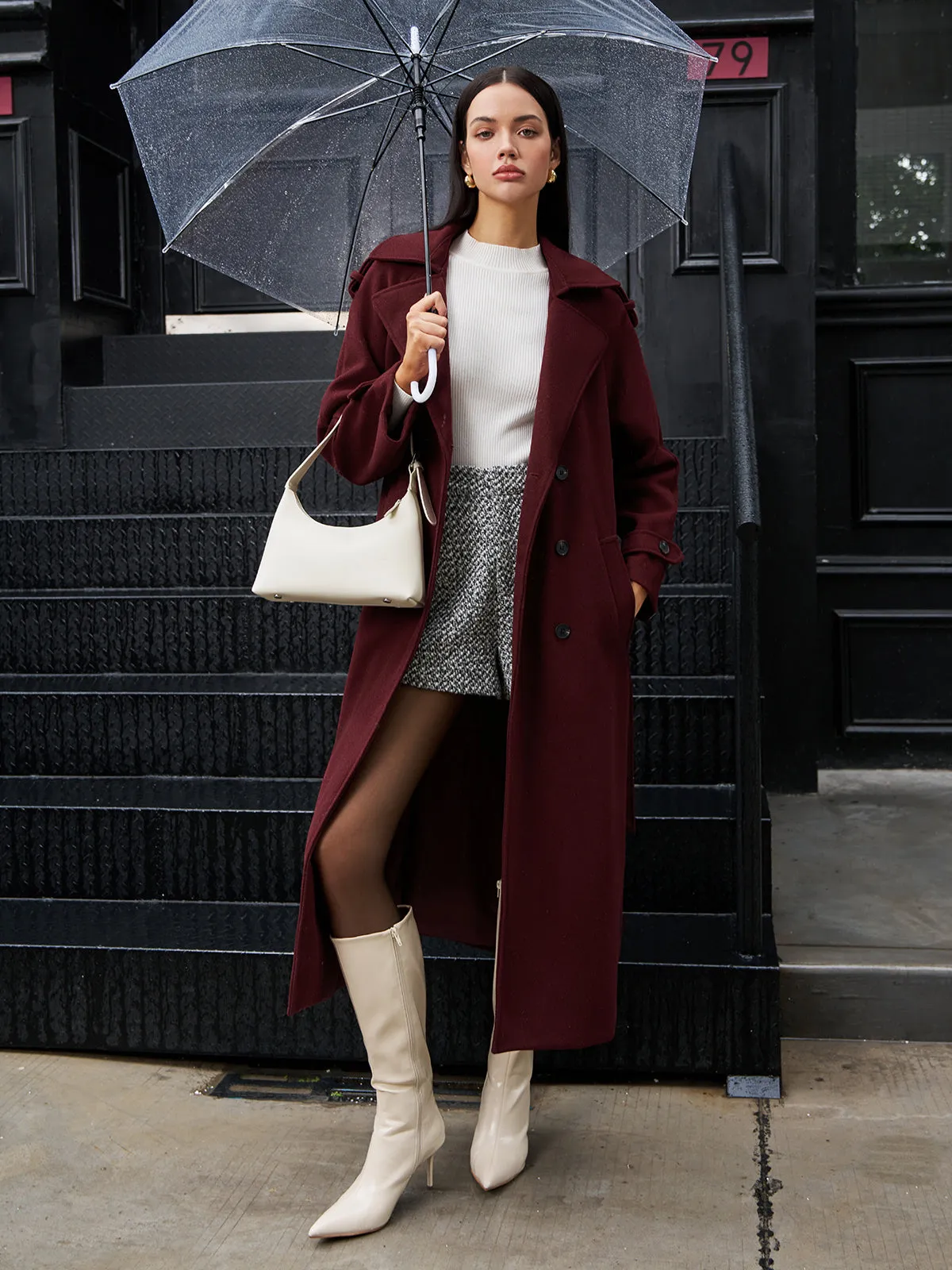 Regular Tweed Long Coat sold by COMMENSE product image thumbnail 3