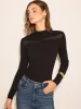 Ribbed Sheer-Detail Skinny Sweater sold by COMMENSE
