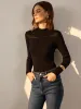 Ribbed Sheer-Detail Skinny Sweater sold by COMMENSE