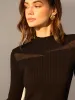 Ribbed Sheer-Detail Skinny Sweater sold by COMMENSE