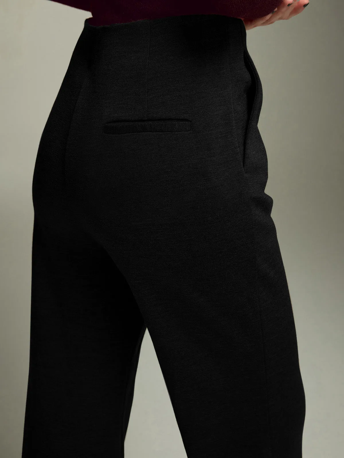 High-Waist Jersey Bootcut Pants sold by COMMENSE product image thumbnail 3