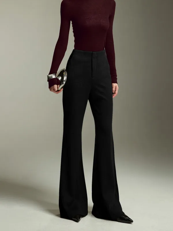 High-Waist Jersey Bootcut Pants sold by COMMENSE