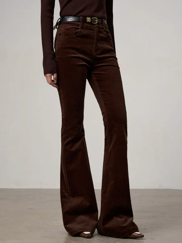Corduroy Bootcut Pants Without Belt sold by COMMENSE