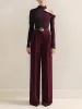 Metal-Belt Pleated High-Waist Pants sold by COMMENSE