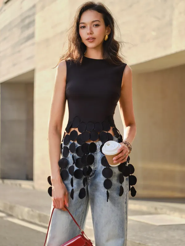 Crop Tassel Tank Top sold by COMMENSE
