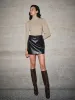 Pleated Lantern Sleeve Slim Sweater sold by COMMENSE