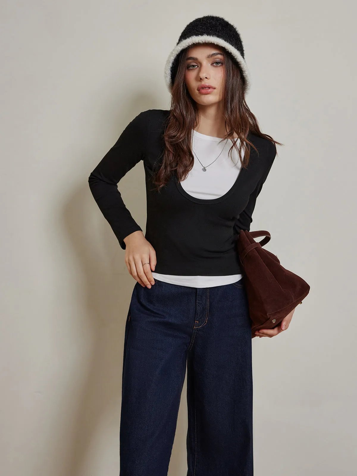 2 in 1 Color Block Jersey Top sold by COMMENSE product image thumbnail 3