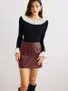 Color Block Pleated Knit Top sold by COMMENSE