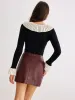 Color Block Pleated Knit Top sold by COMMENSE