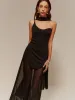 One Strap Long-Ribbon Chiffon Dress sold by COMMENSE